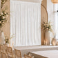 10ft x 10ft Premium Crushed Velvet Backdrop Curtain White – Photo Booth Backdrop & Event Drape Panel