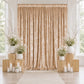 10ft x 12ft Premium Crushed Velvet Backdrop Curtain Beige – Wedding Backdrop Panel & Event Drapery w