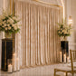 10ft x 12ft Premium Crushed Velvet Backdrop Curtain Beige – Wedding Backdrop Panel & Event Drapery w