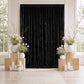 10ft x 12ft Premium Crushed Velvet Backdrop Curtain Black – Wedding Backdrop Panel & Event Drapery w
