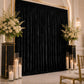 10ft x 12ft Premium Crushed Velvet Backdrop Curtain Black – Wedding Backdrop Panel & Event Drapery w