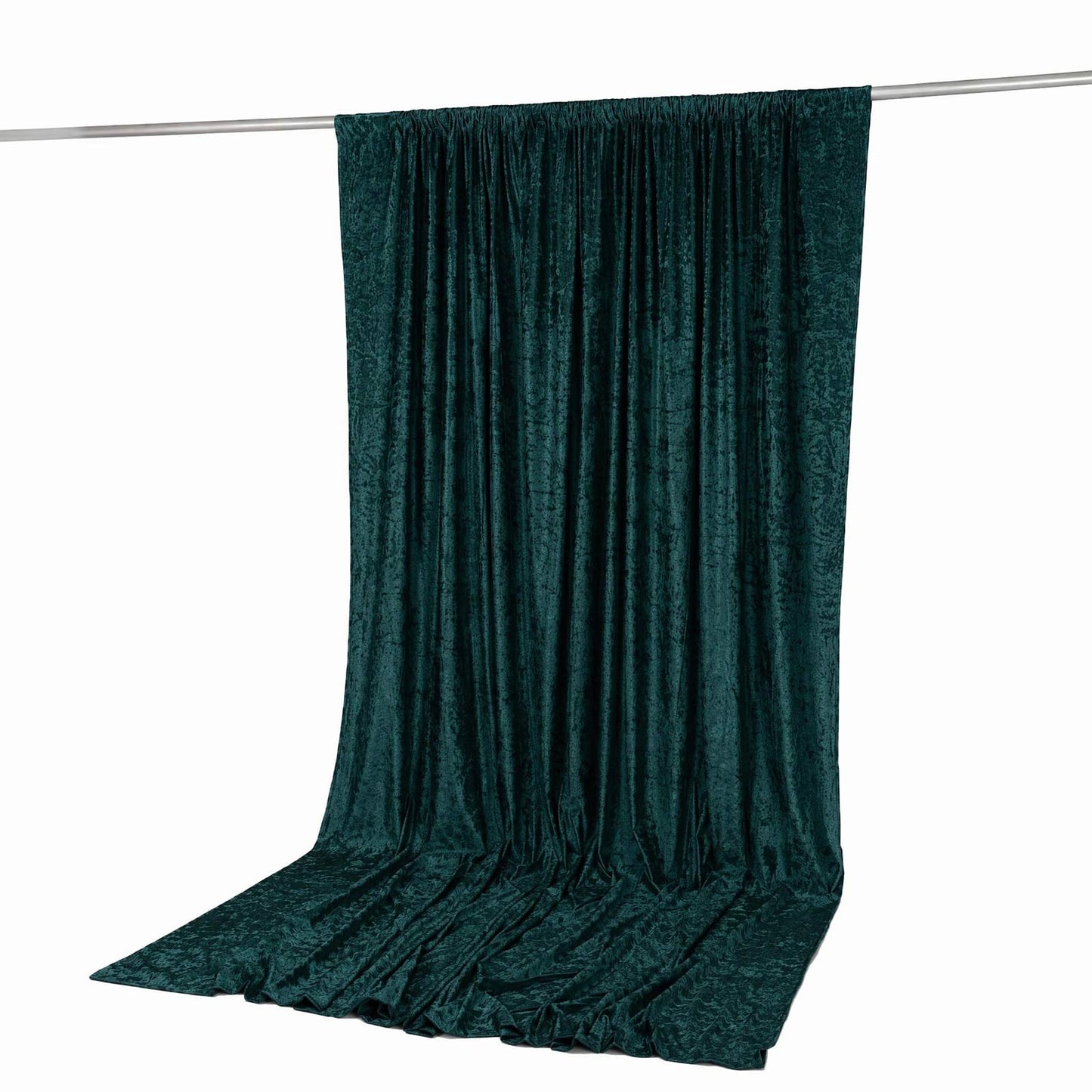 10ft x 12ft Premium Crushed Velvet Backdrop Curtain Hunter Emerald Green – Wedding Backdrop Panel & 