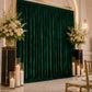 10ft x 12ft Premium Crushed Velvet Backdrop Curtain Hunter Emerald Green – Wedding Backdrop Panel & 