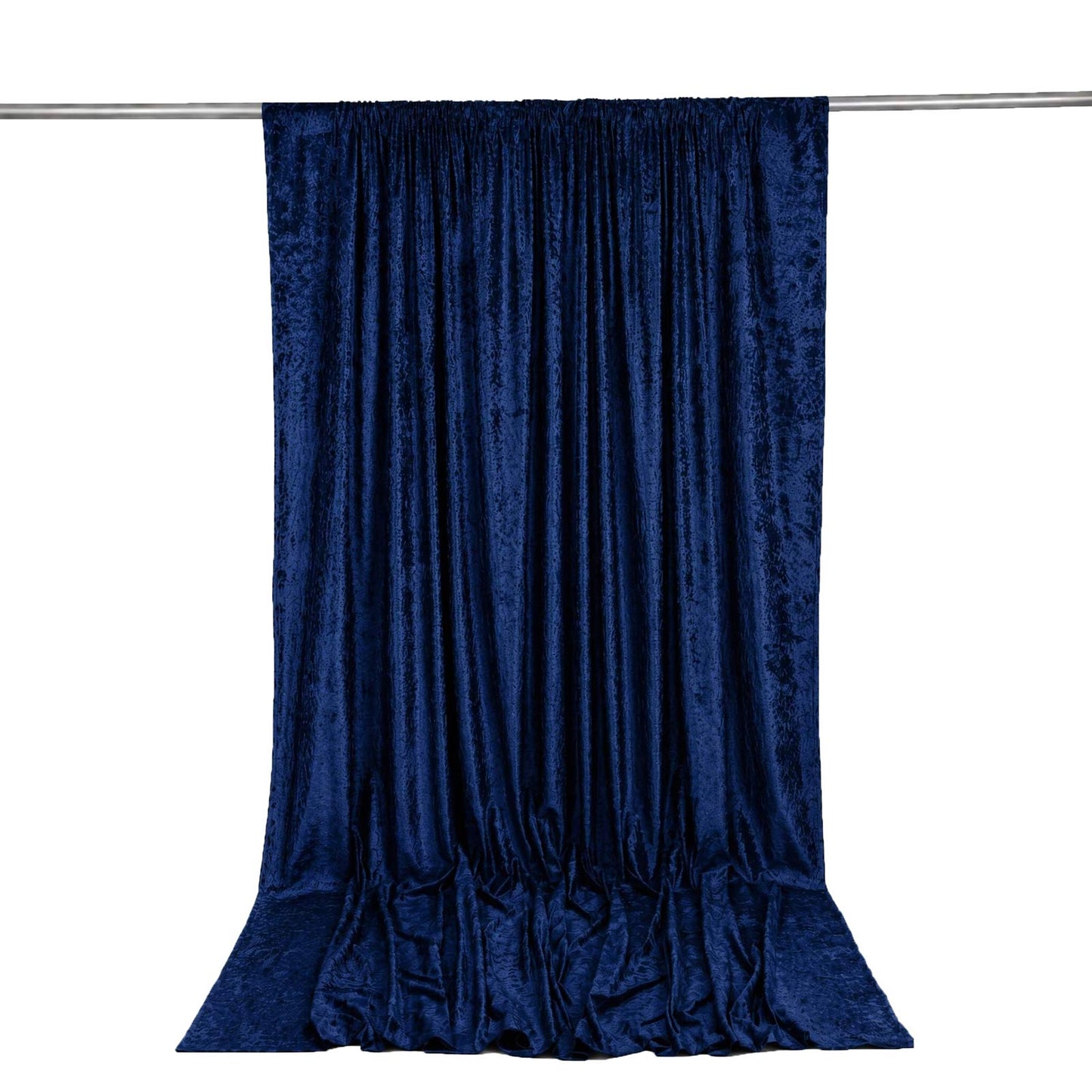 10ft x 12ft Premium Crushed Velvet Backdrop Curtain Navy Blue – Wedding Backdrop Panel & Event Drape