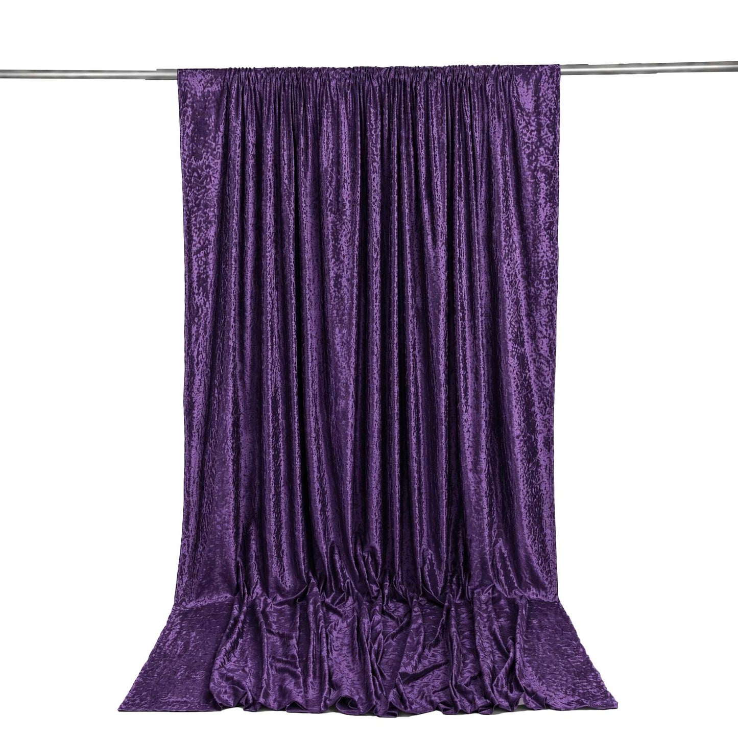 10ft x 12ft Premium Crushed Velvet Backdrop Curtain Purple – Wedding Backdrop Panel & Event Drapery 
