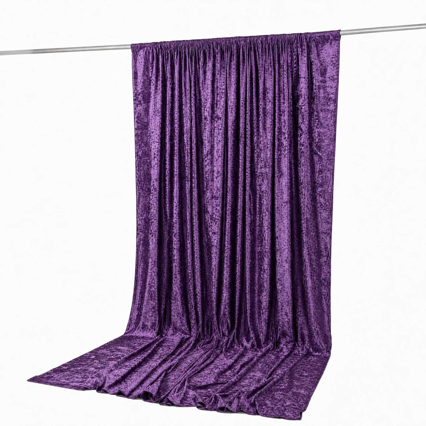 10ft x 12ft Premium Crushed Velvet Backdrop Curtain Purple – Wedding Backdrop Panel & Event Drapery 