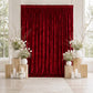 10ft x 12ft Premium Crushed Velvet Backdrop Curtain Red – Wedding Backdrop Panel & Event Drapery wit