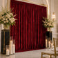 10ft x 12ft Premium Crushed Velvet Backdrop Curtain Red – Wedding Backdrop Panel & Event Drapery wit