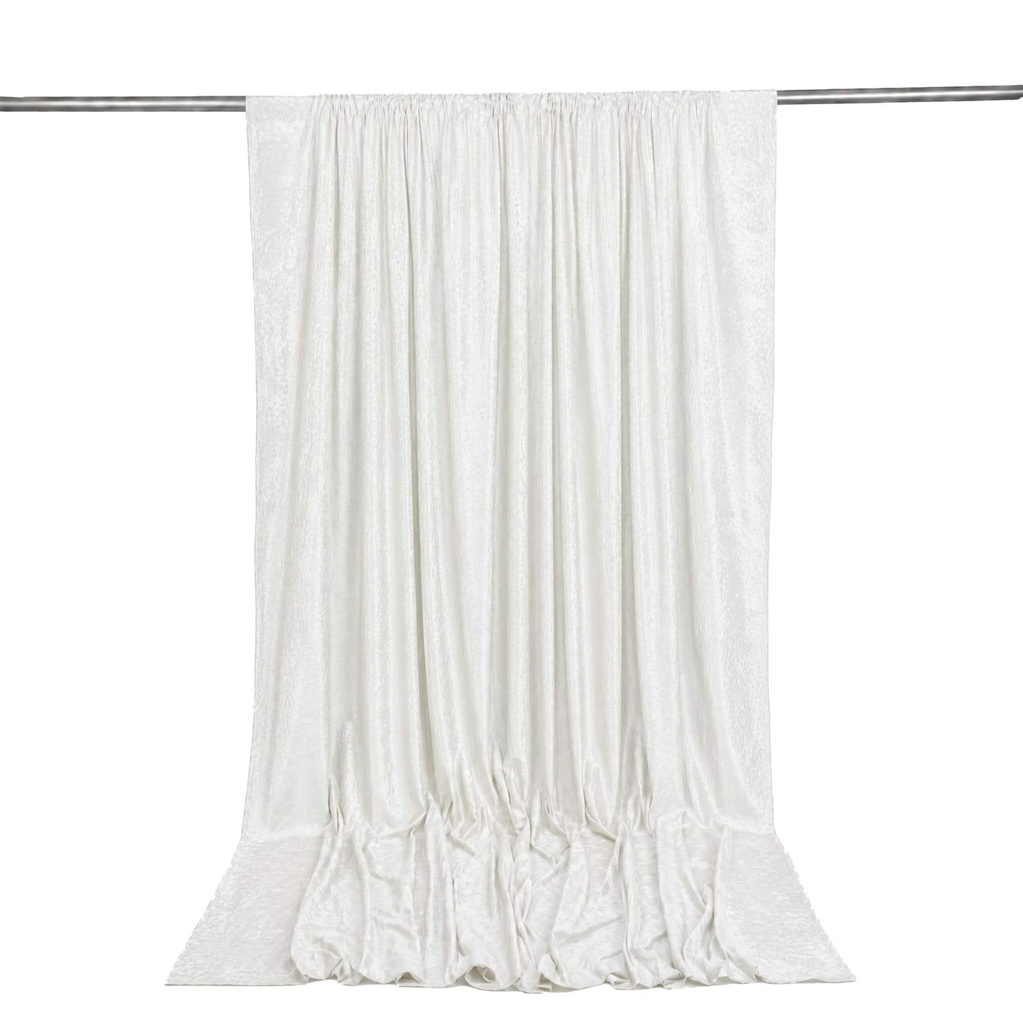 10ft x 12ft Premium Crushed Velvet Backdrop Curtain White – Wedding Backdrop Panel & Event Drapery w
