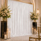 10ft x 12ft Premium Crushed Velvet Backdrop Curtain White – Wedding Backdrop Panel & Event Drapery w