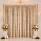 10ft x 14ft Premium Crushed Velvet Backdrop Curtain Beige – Stage Backdrop Panel & Event Drape with 