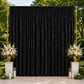 10ft x 14ft Premium Crushed Velvet Backdrop Curtain Black – Stage Backdrop Panel & Event Drape with 