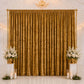 10ft x 14ft Premium Crushed Velvet Backdrop Curtain Gold – Stage Backdrop Panel & Event Drape with R