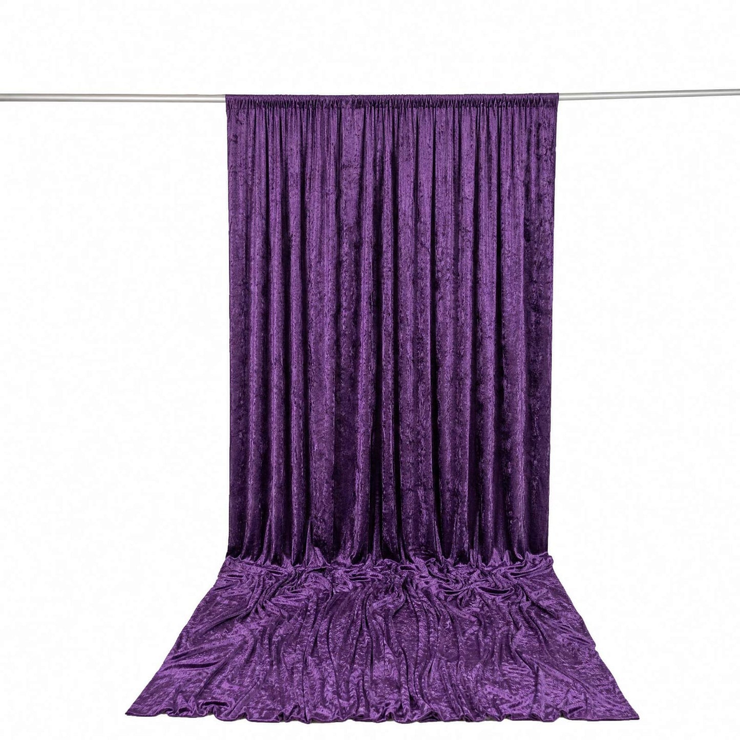 10ft x 14ft Premium Crushed Velvet Backdrop Curtain Purple – Stage Backdrop Panel & Event Drape with