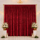 10ft x 14ft Premium Crushed Velvet Backdrop Curtain Red – Stage Backdrop Panel & Event Drape with Ro