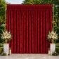 10ft x 14ft Premium Crushed Velvet Backdrop Curtain Red – Stage Backdrop Panel & Event Drape with Ro