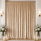10ft x 16ft Premium Crushed Velvet Backdrop Curtain Beige – Ceiling Drape Panel & Stage Backdrop wit