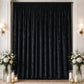 10ft x 16ft Premium Crushed Velvet Backdrop Curtain Black – Ceiling Drape Panel & Stage Backdrop wit