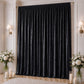 10ft x 16ft Premium Crushed Velvet Backdrop Curtain Black – Ceiling Drape Panel & Stage Backdrop wit
