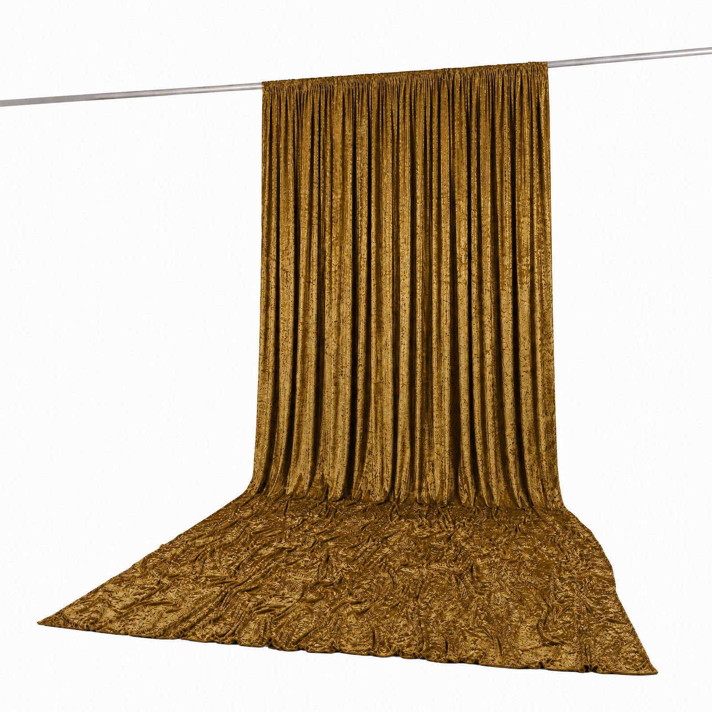 10ft x 16ft Premium Crushed Velvet Backdrop Curtain Gold – Ceiling Drape Panel & Stage Backdrop with