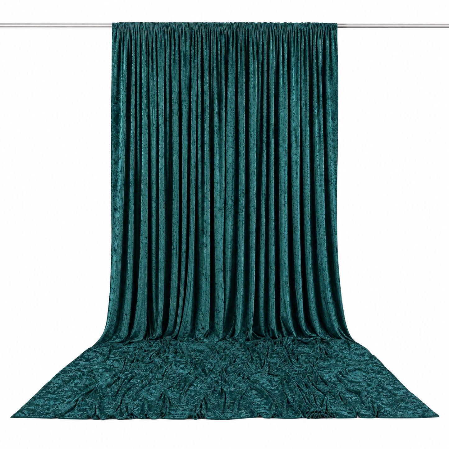 10ft x 16ft Premium Crushed Velvet Backdrop Curtain Hunter Emerald Green – Ceiling Drape Panel & Sta