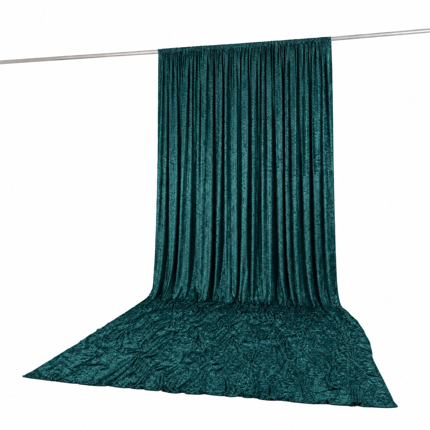 10ft x 16ft Premium Crushed Velvet Backdrop Curtain Hunter Emerald Green – Ceiling Drape Panel & Sta