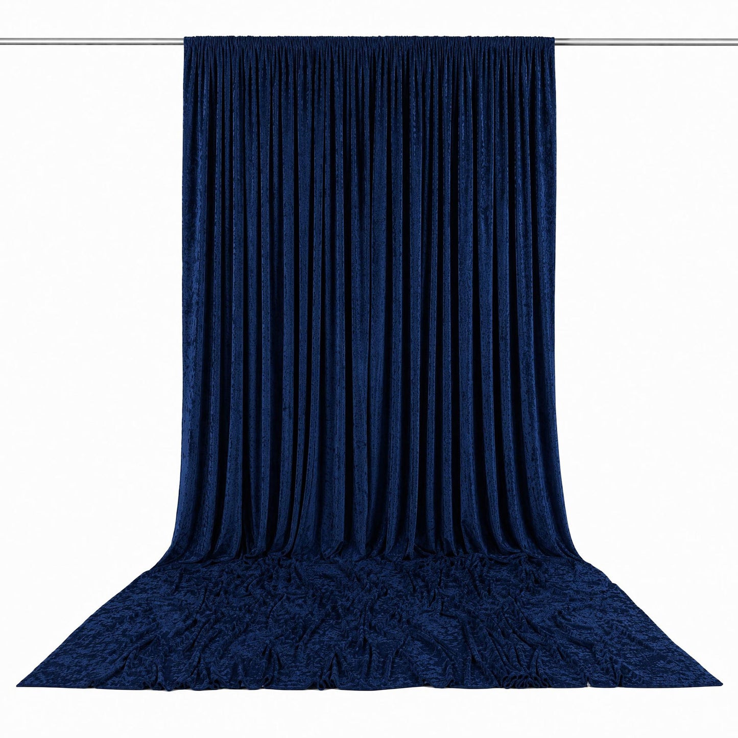 10ft x 16ft Premium Crushed Velvet Backdrop Curtain Navy Blue – Ceiling Drape Panel & Stage Backdrop