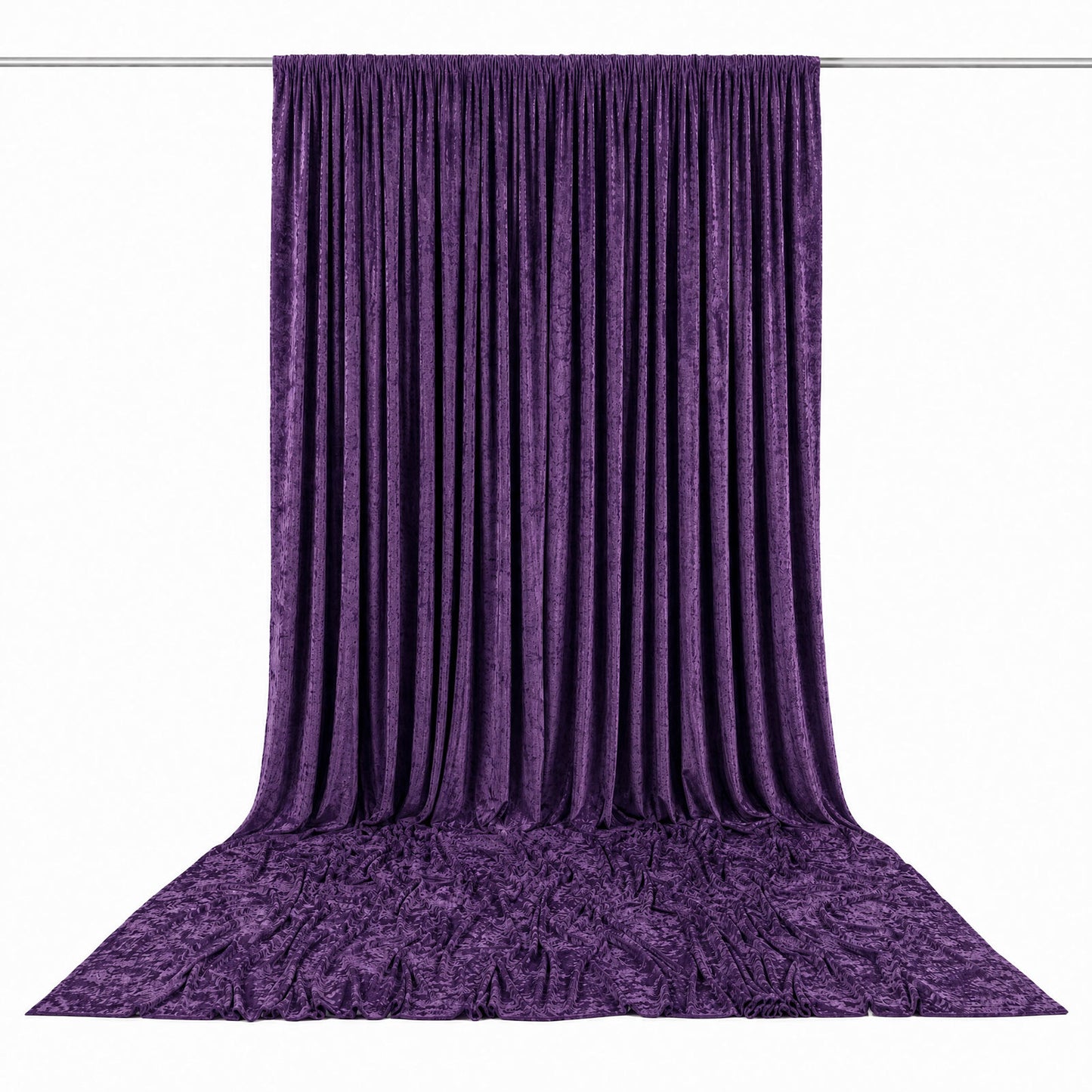 10ft x 16ft Premium Crushed Velvet Backdrop Curtain Purple – Ceiling Drape Panel & Stage Backdrop wi