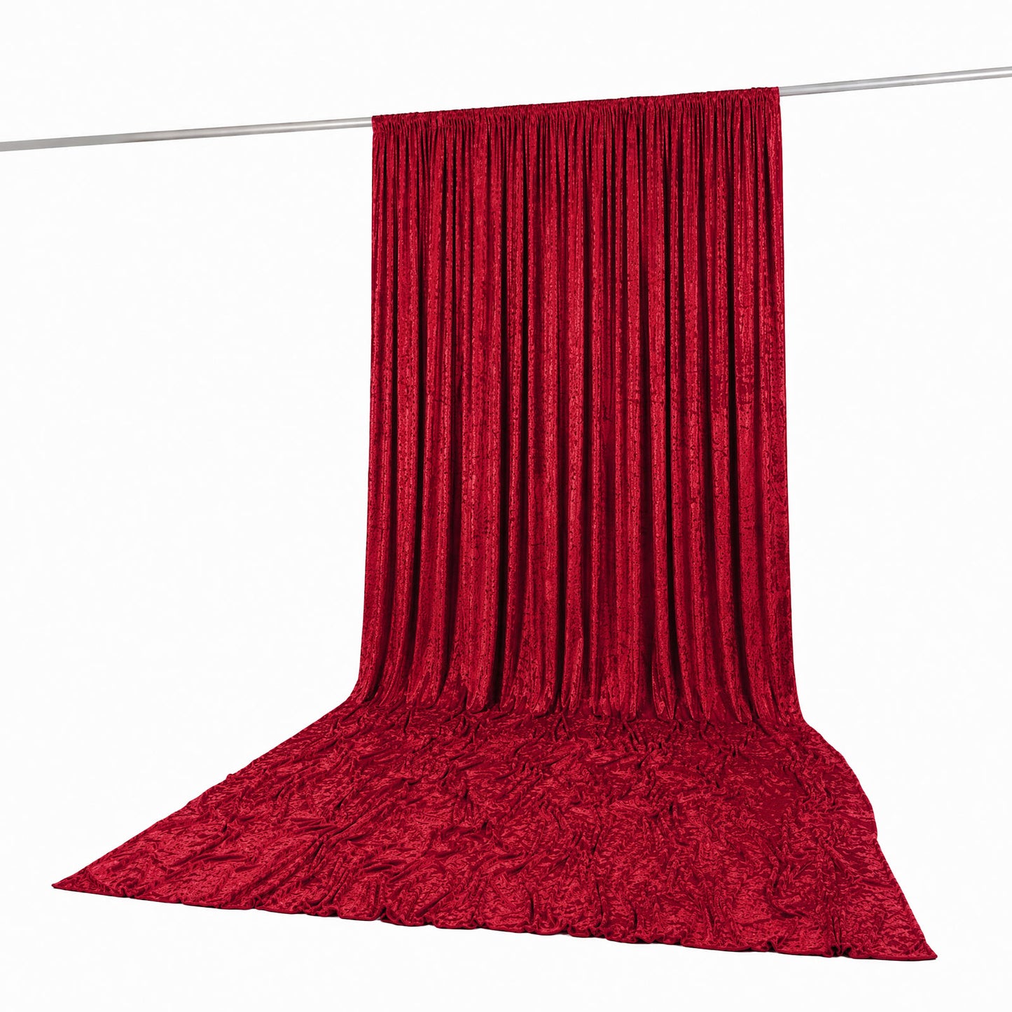 10ft x 16ft Premium Crushed Velvet Backdrop Curtain Red – Ceiling Drape Panel & Stage Backdrop with 