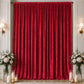 10ft x 16ft Premium Crushed Velvet Backdrop Curtain Red – Ceiling Drape Panel & Stage Backdrop with 