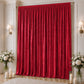 10ft x 16ft Premium Crushed Velvet Backdrop Curtain Red – Ceiling Drape Panel & Stage Backdrop with 