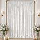 10ft x 16ft Premium Crushed Velvet Backdrop Curtain White – Ceiling Drape Panel & Stage Backdrop wit