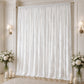10ft x 16ft Premium Crushed Velvet Backdrop Curtain White – Ceiling Drape Panel & Stage Backdrop wit