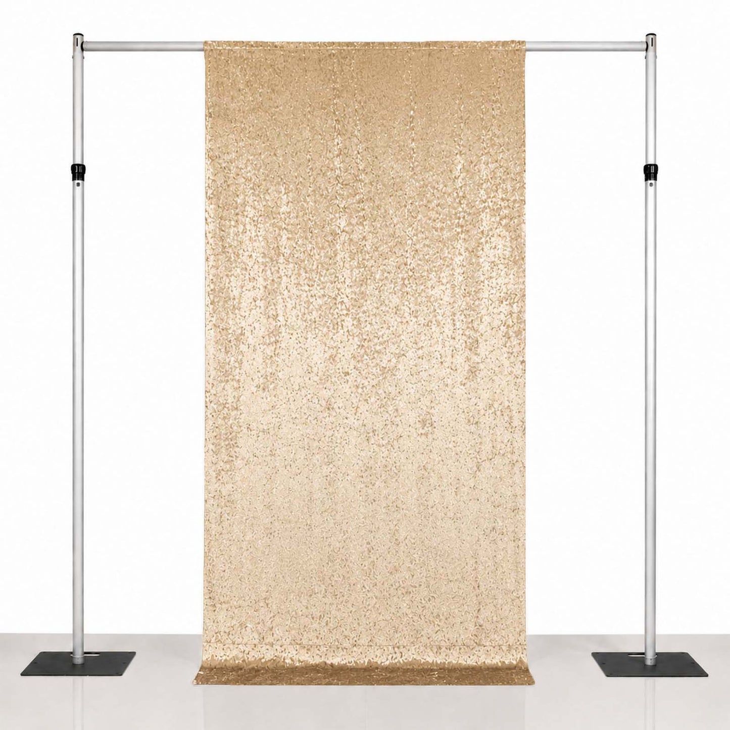 5ft x 10ft Premium Crushed Velvet Backdrop Curtain Beige – Event Drape Panel & Photo Booth Backgroun