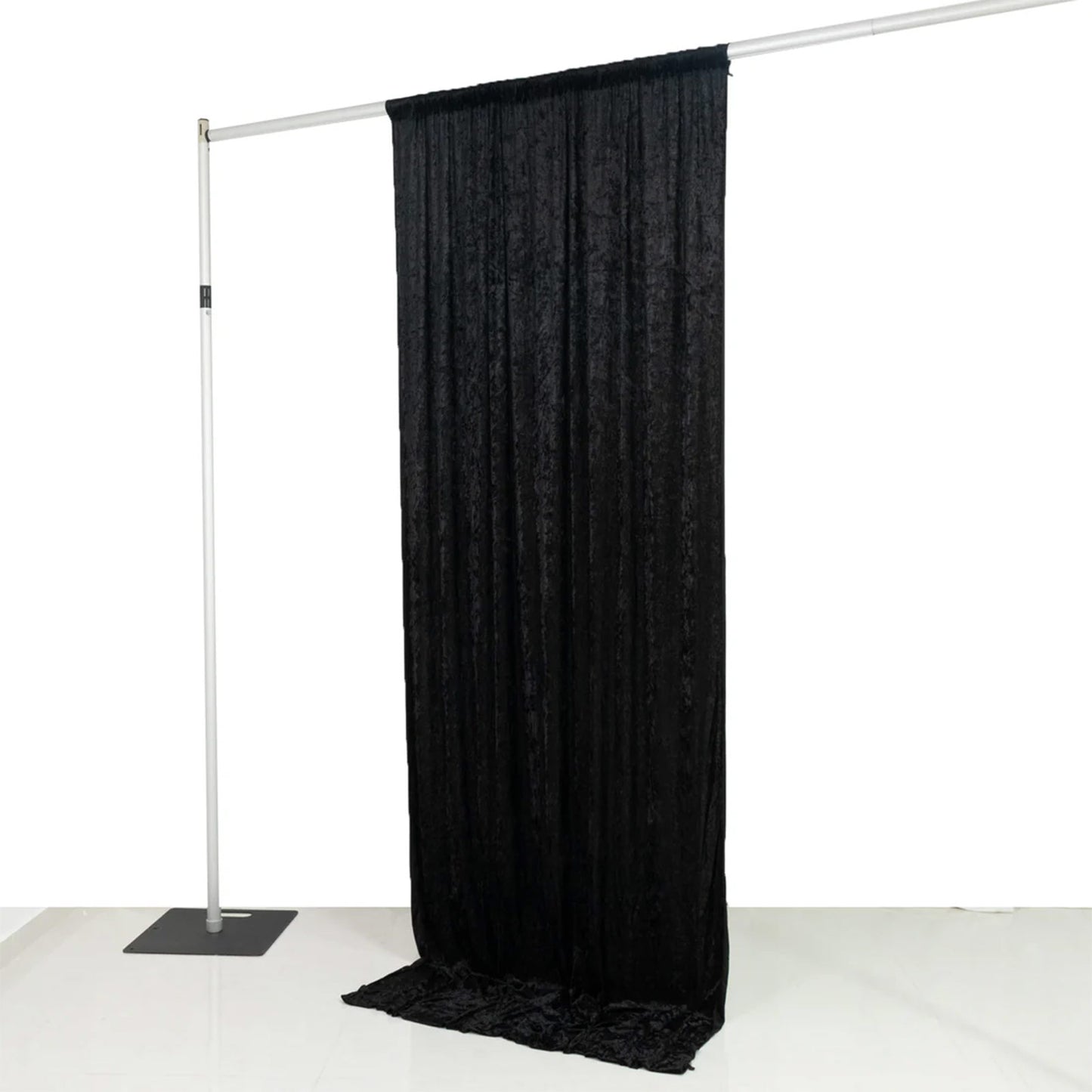 5ft x 10ft Premium Crushed Velvet Backdrop Curtain Black – Event Drape Panel & Photo Booth Backgroun