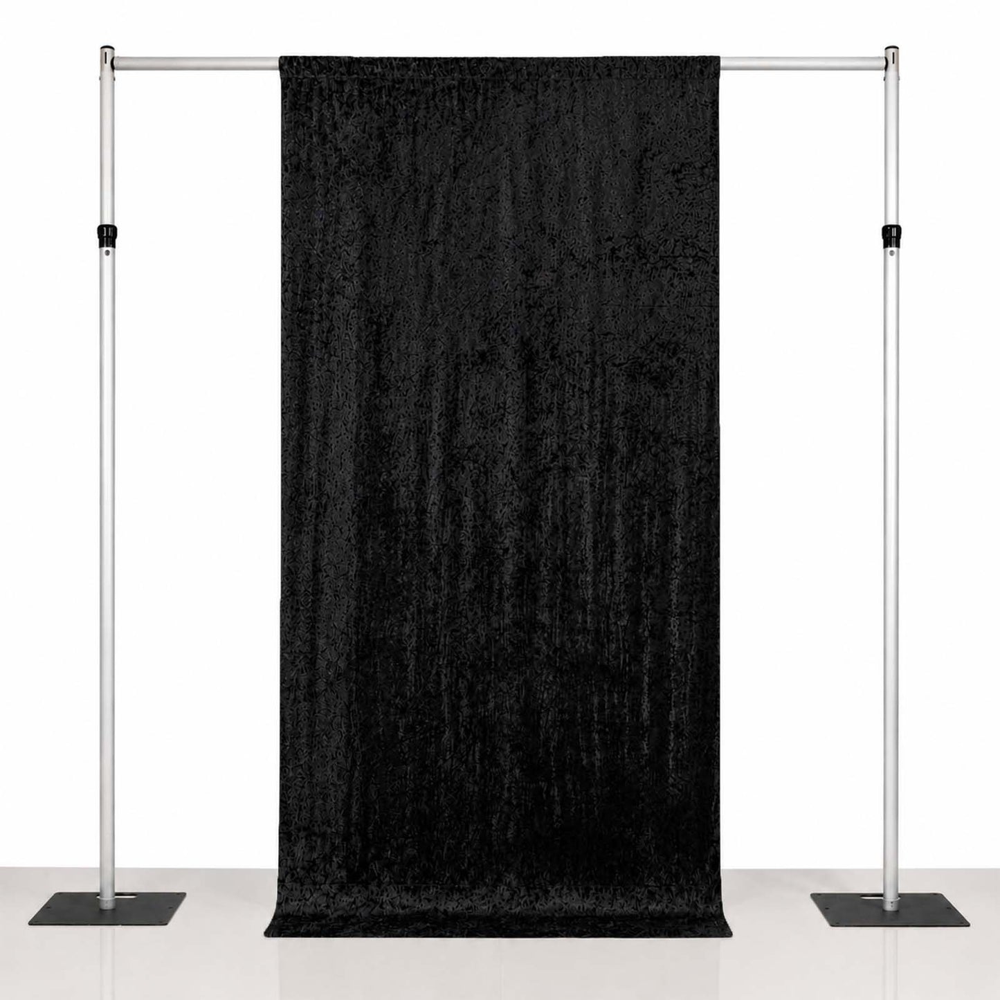 5ft x 10ft Premium Crushed Velvet Backdrop Curtain Black – Event Drape Panel & Photo Booth Backgroun