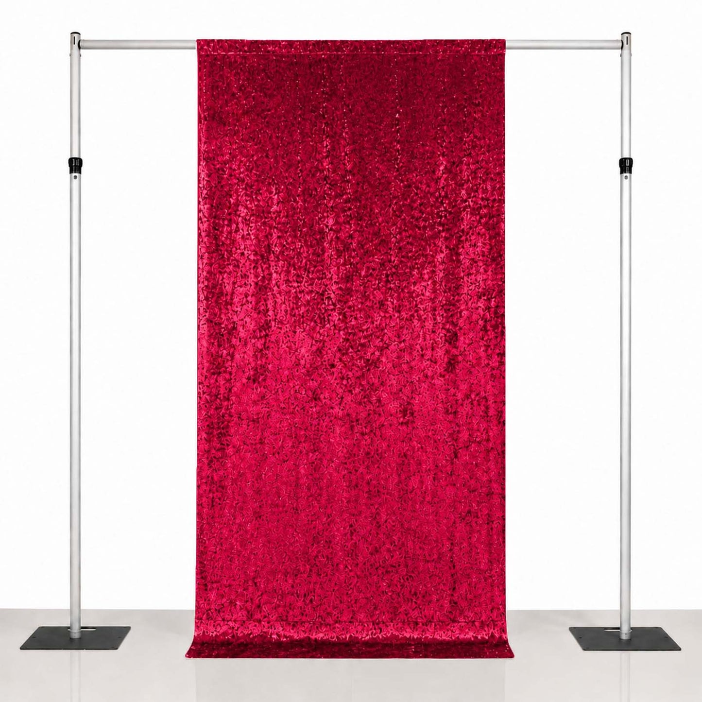 5ft x 10ft Premium Crushed Velvet Backdrop Curtain Red – Event Drape Panel & Photo Booth Background 