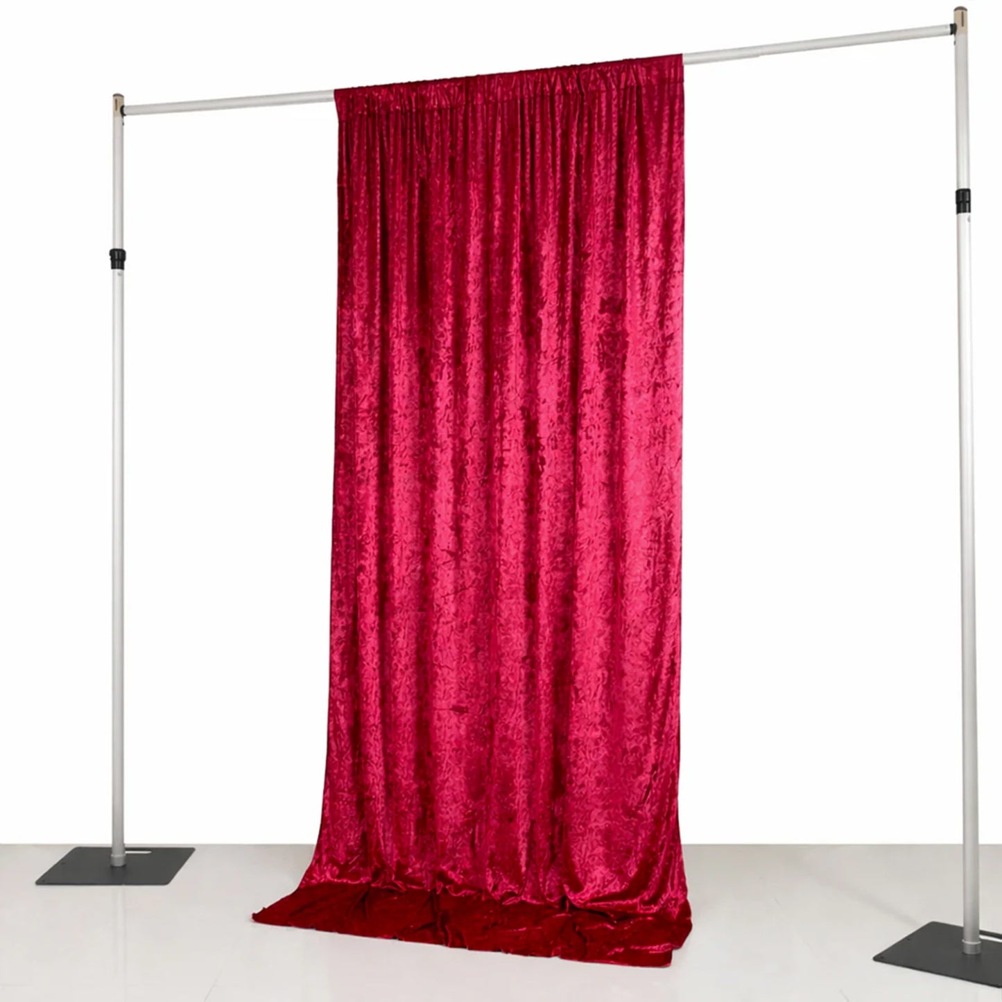 5ft x 10ft Premium Crushed Velvet Backdrop Curtain Red – Event Drape Panel & Photo Booth Background 
