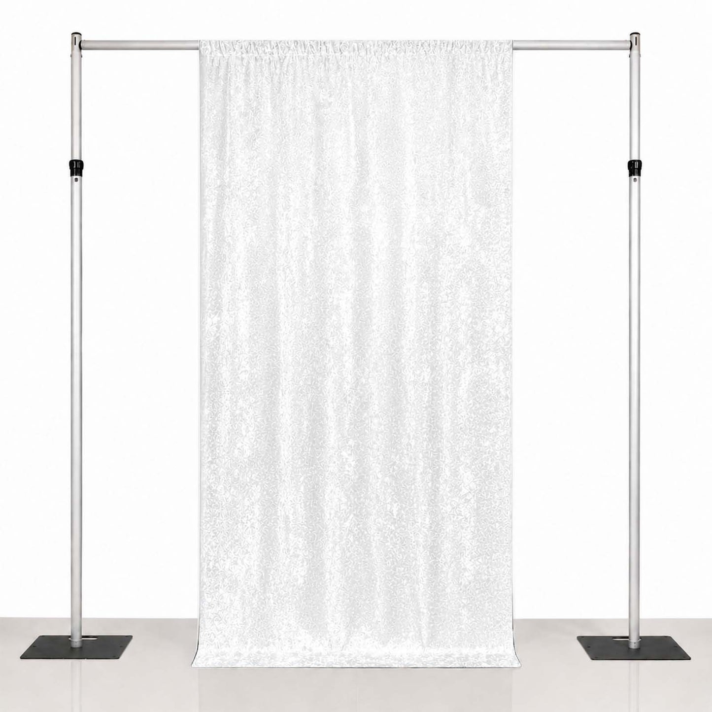 5ft x 10ft Premium Crushed Velvet Backdrop Curtain White – Event Drape Panel & Photo Booth Backgroun