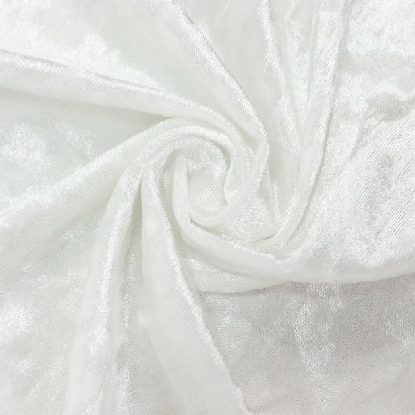 5ft x 10ft Premium Crushed Velvet Backdrop Curtain White – Event Drape Panel & Photo Booth Backgroun