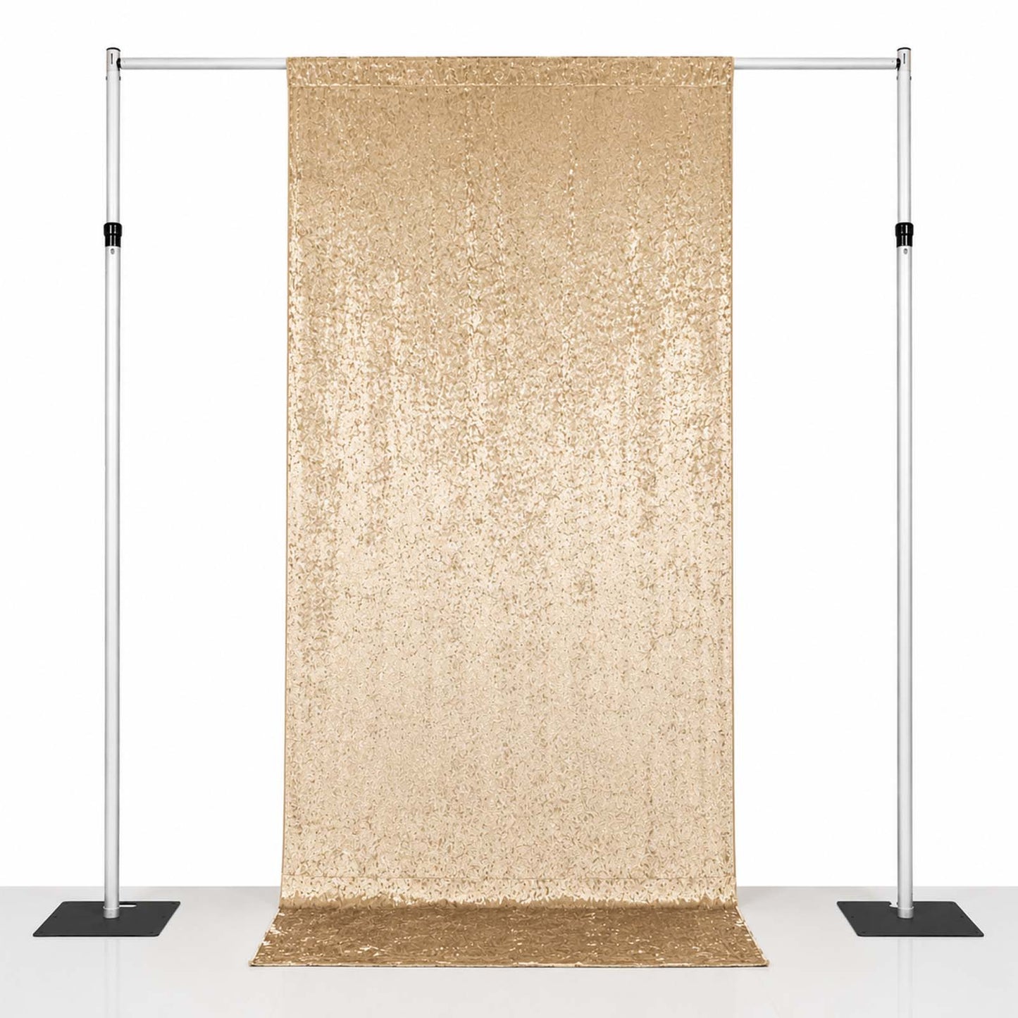5ft x 12ft Premium Crushed Velvet Backdrop Curtain Beige – Event Drape Panel & Photo Booth Backgroun