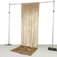 5ft x 12ft Premium Crushed Velvet Backdrop Curtain Beige – Event Drape Panel & Photo Booth Backgroun