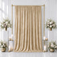 5ft x 12ft Premium Crushed Velvet Backdrop Curtain Beige – Event Drape Panel & Photo Booth Backgroun