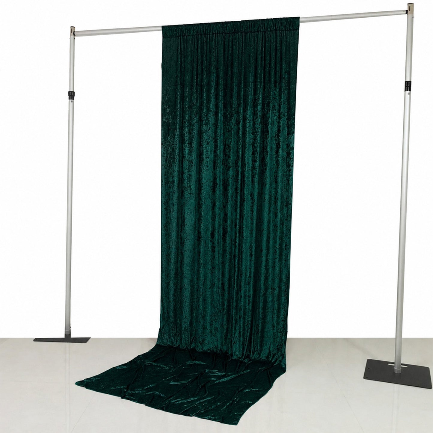 5ft x 12ft Premium Crushed Velvet Backdrop Curtain Hunter Emerald Green – Event Drape Panel & Photo 