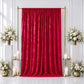 5ft x 12ft Premium Crushed Velvet Backdrop Curtain Red – Event Drape Panel & Photo Booth Background 