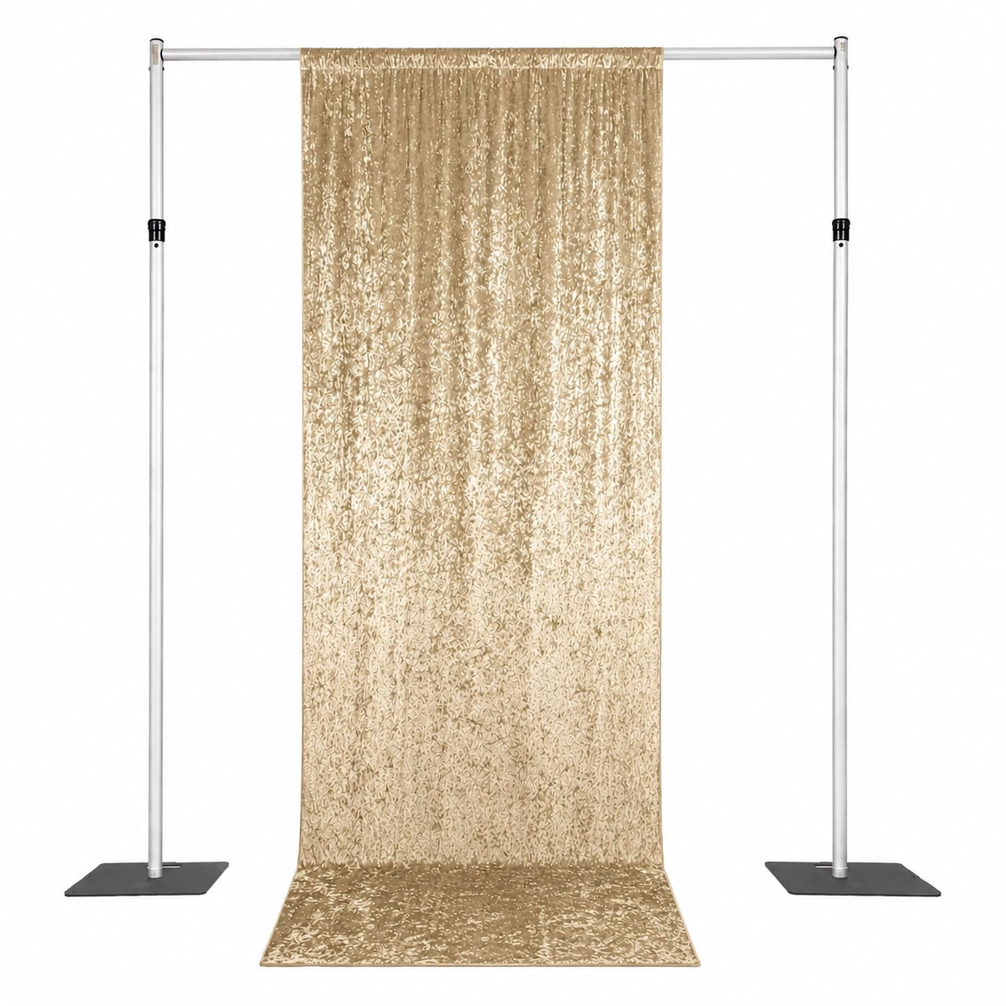 5ft x 14ft Premium Crushed Velvet Backdrop Curtain Beige – Event Drape Panel & Photo Booth Backgroun