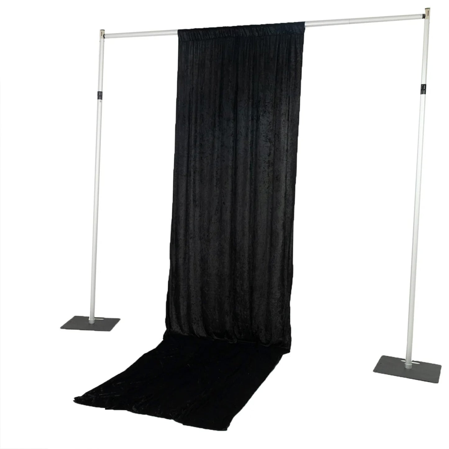 5ft x 14ft Premium Crushed Velvet Backdrop Curtain Black – Event Drape Panel & Photo Booth Backgroun