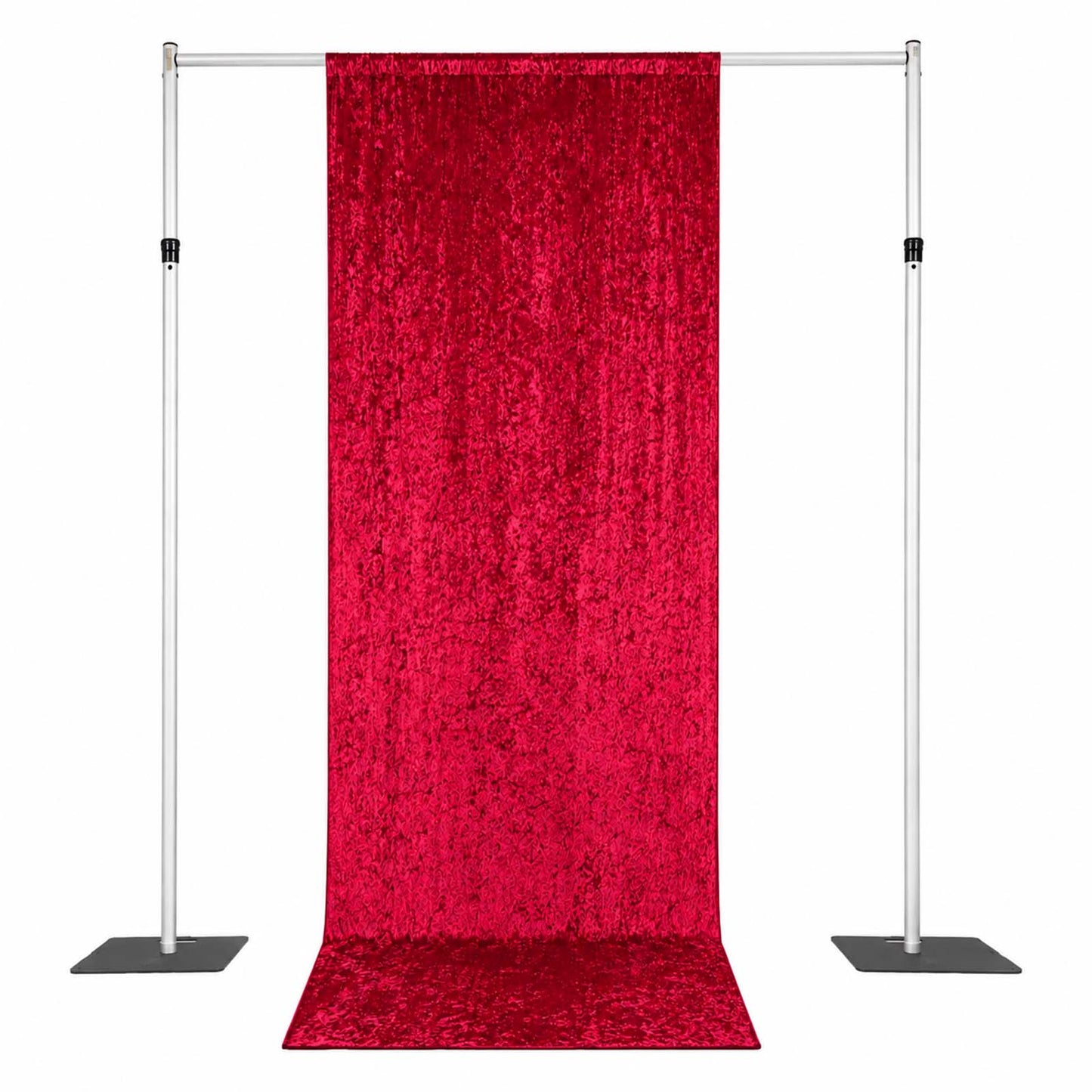 5ft x 14ft Premium Crushed Velvet Backdrop Curtain Red – Event Drape Panel & Photo Booth Background 