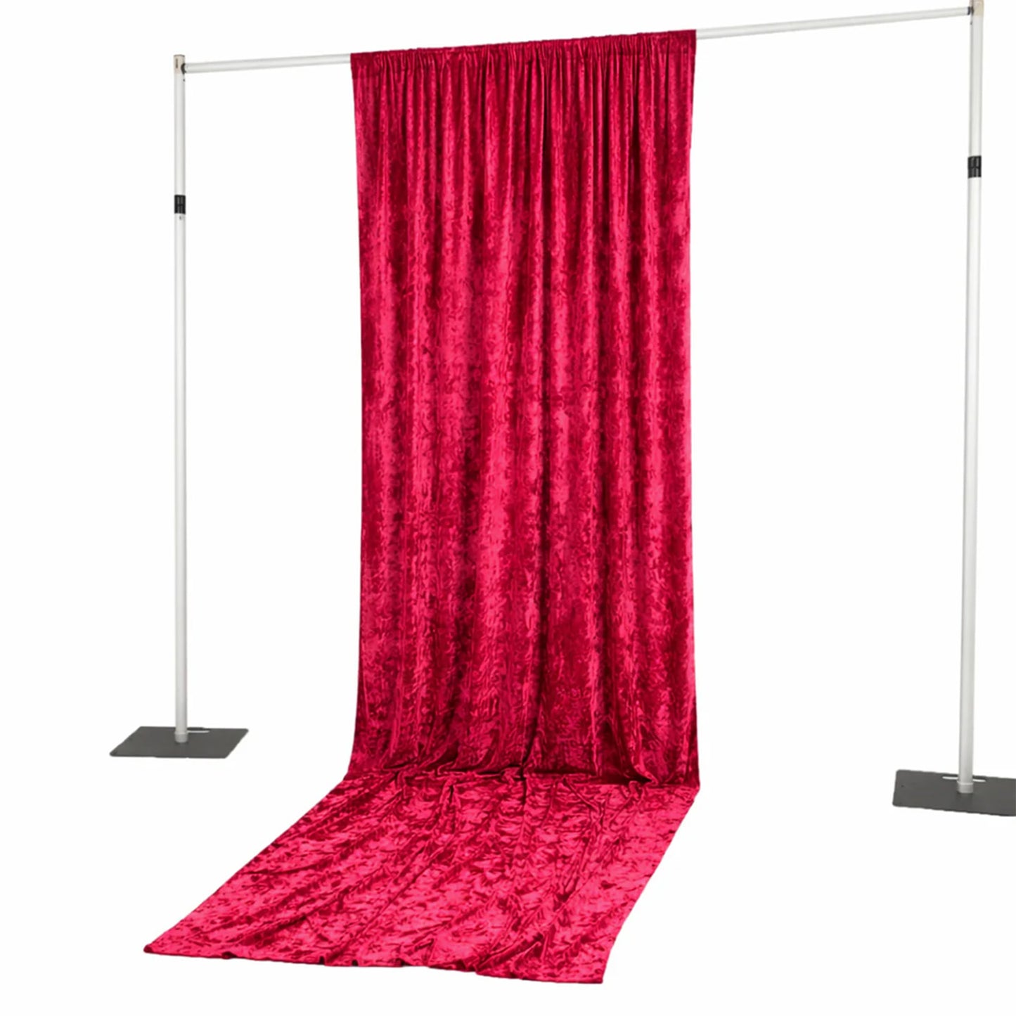 5ft x 14ft Premium Crushed Velvet Backdrop Curtain Red – Event Drape Panel & Photo Booth Background 