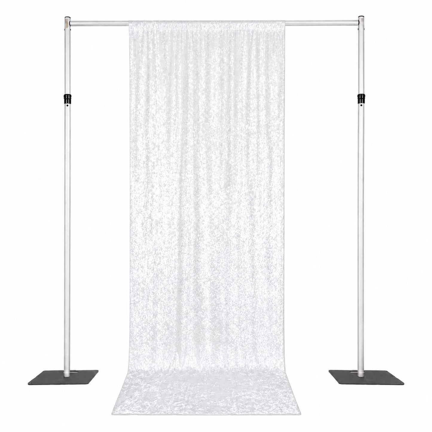 5ft x 14ft Premium Crushed Velvet Backdrop Curtain White – Event Drape Panel & Photo Booth Backgroun